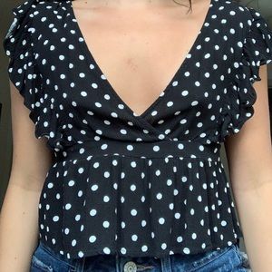 Polka Dot Crop Blouse